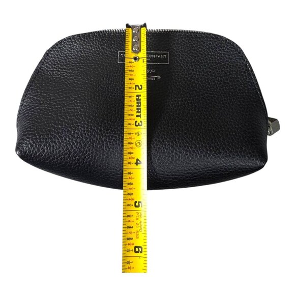 The White Company British Airways Black Textured Leather Zip Empty Pouch Set 2 - Picture 6 of 6